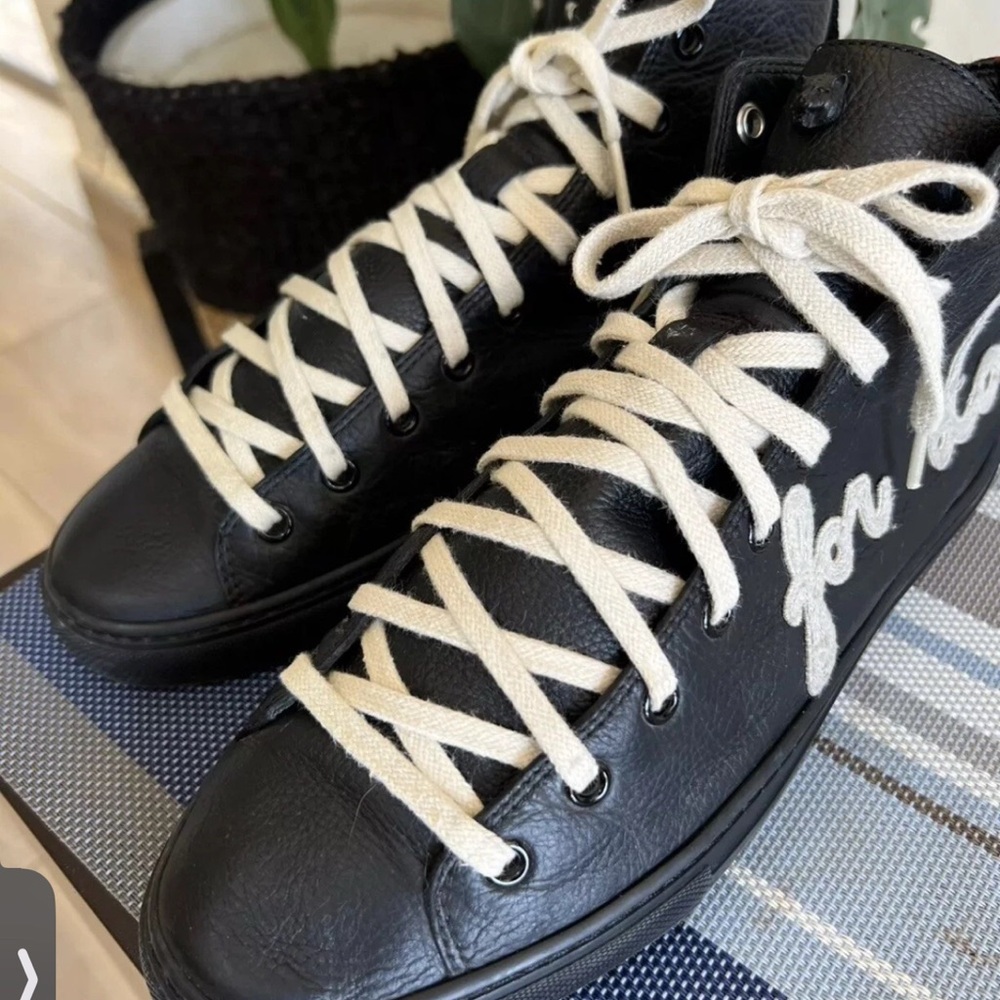 Black leather GUCCI blind for love sneakers - Picture 6 of 9